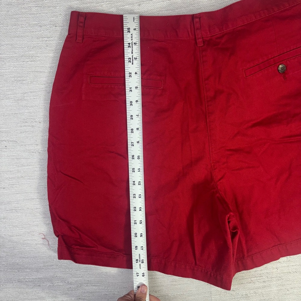 Lauren Ralph Lauren Womens Red Cotton Twill Chino Shorts Size 16 High Rise - Picture 7 of 8